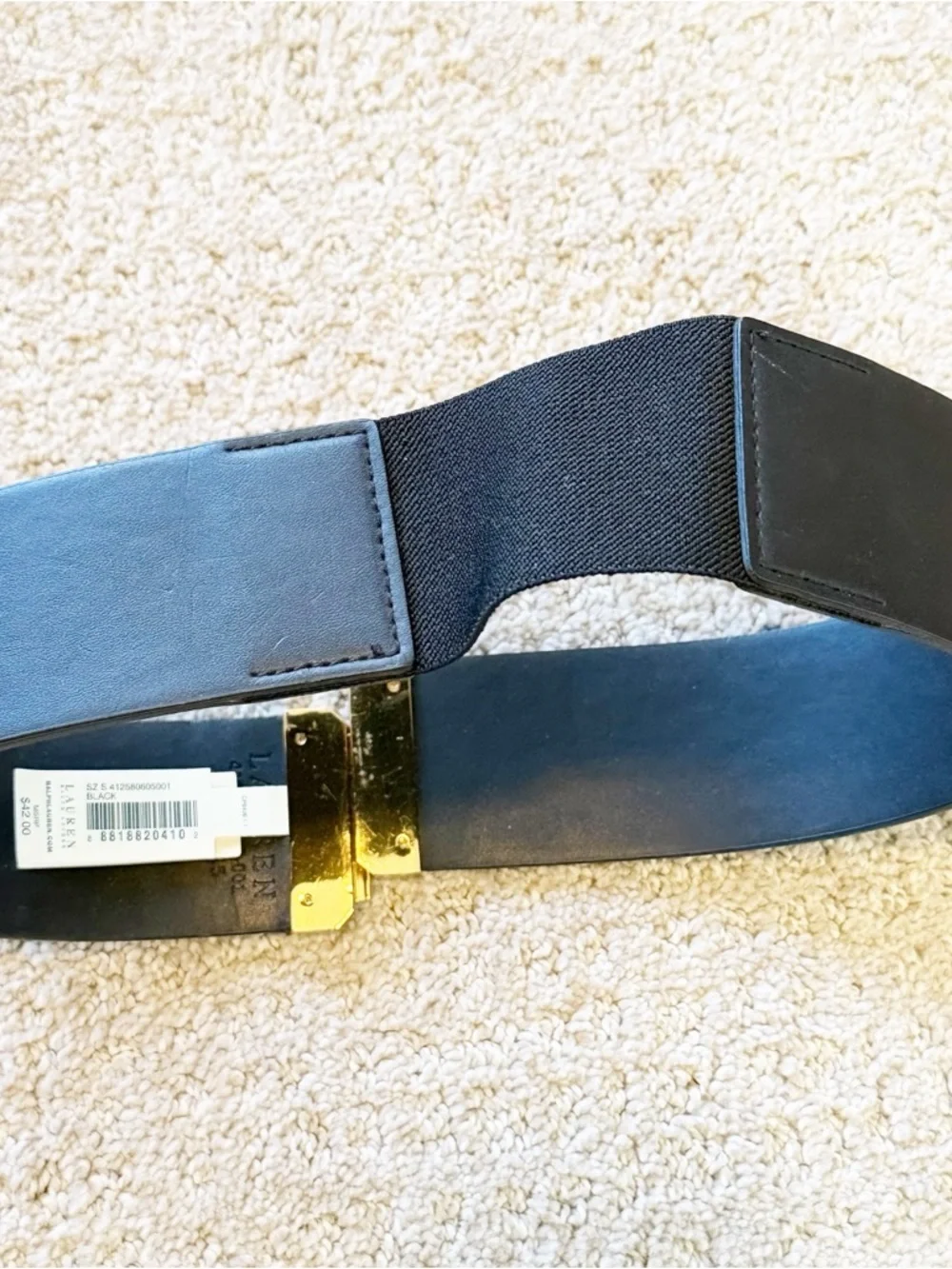 Lauren Ralph Lauren Black Belt Sz S Statement Classic Modern Gold Evening Career